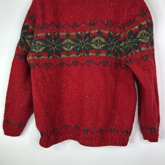 Vintage Eddie Bauer Wool Snowflake Full Zip Sweater Size XL - Picture 6 of 8